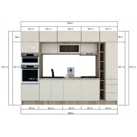 Bucatarie ZONE A 320 FRONT MDF K002 / decor 102